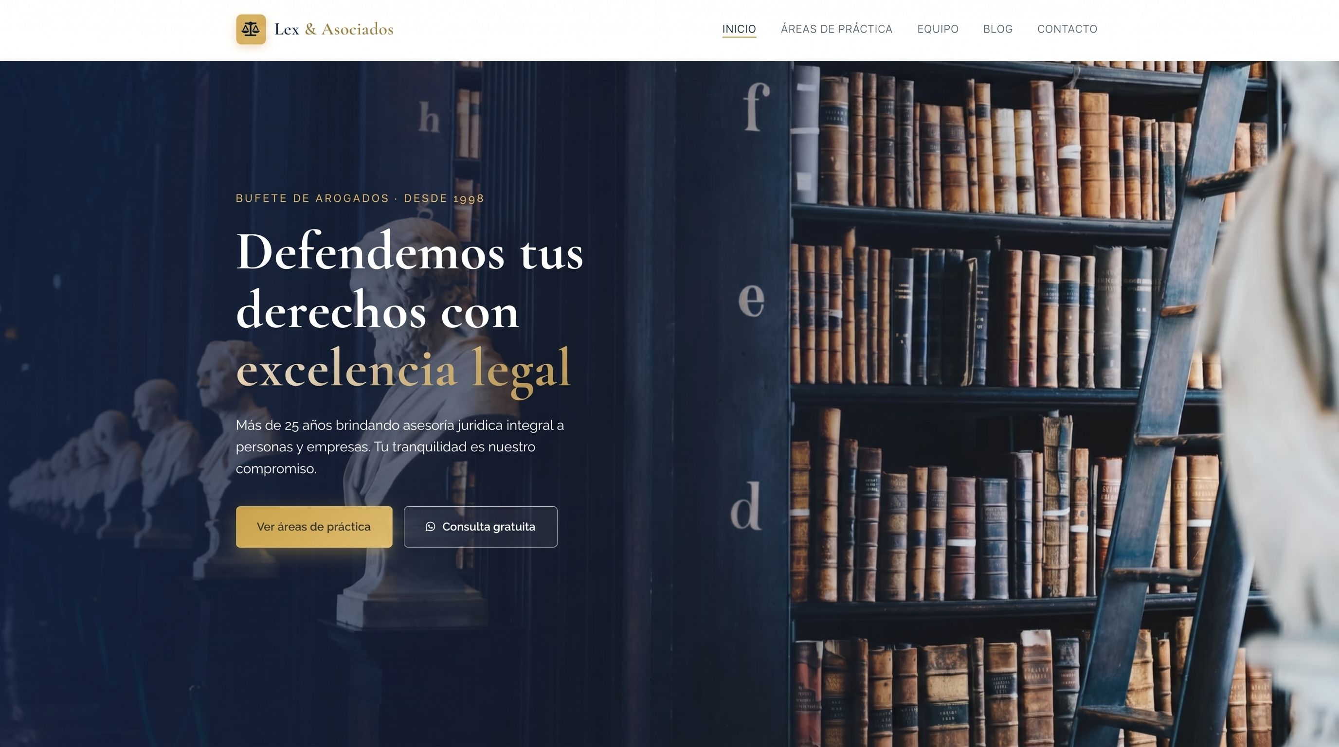 Vista previa del sitio web Lex Asociados — WOLFT NET