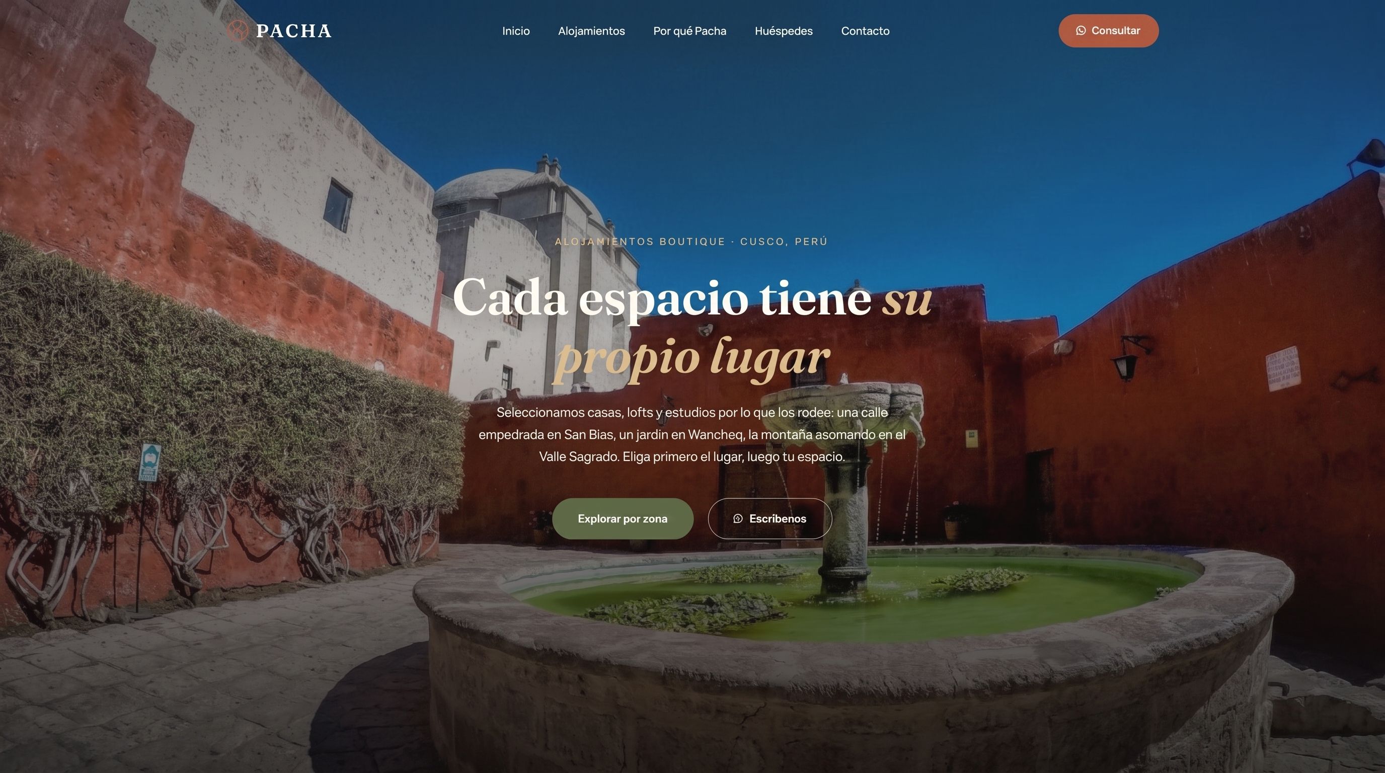 Vista previa del sitio web Pacha — WOLFT NET