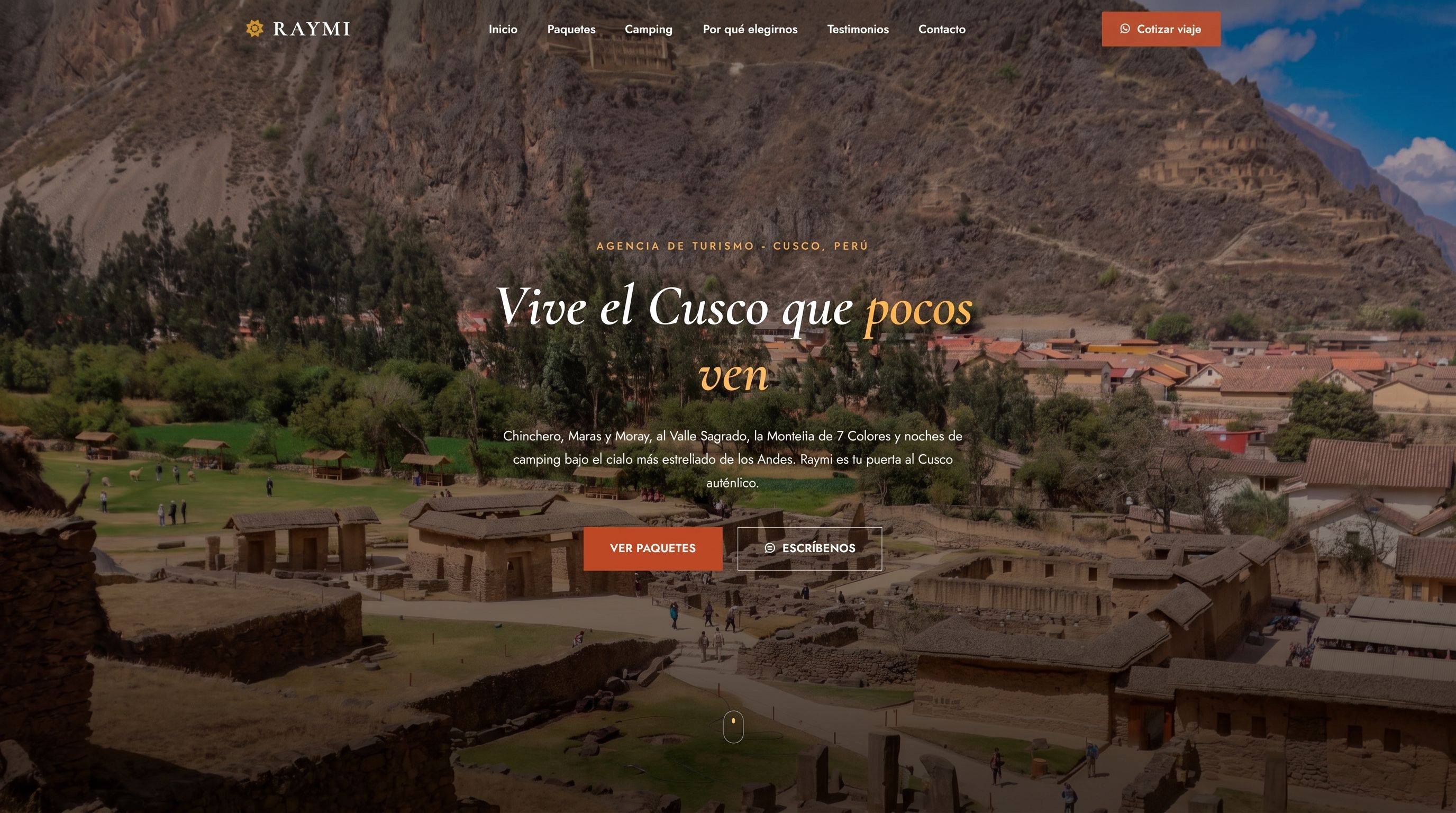 Vista previa del sitio web Raymi — WOLFT NET